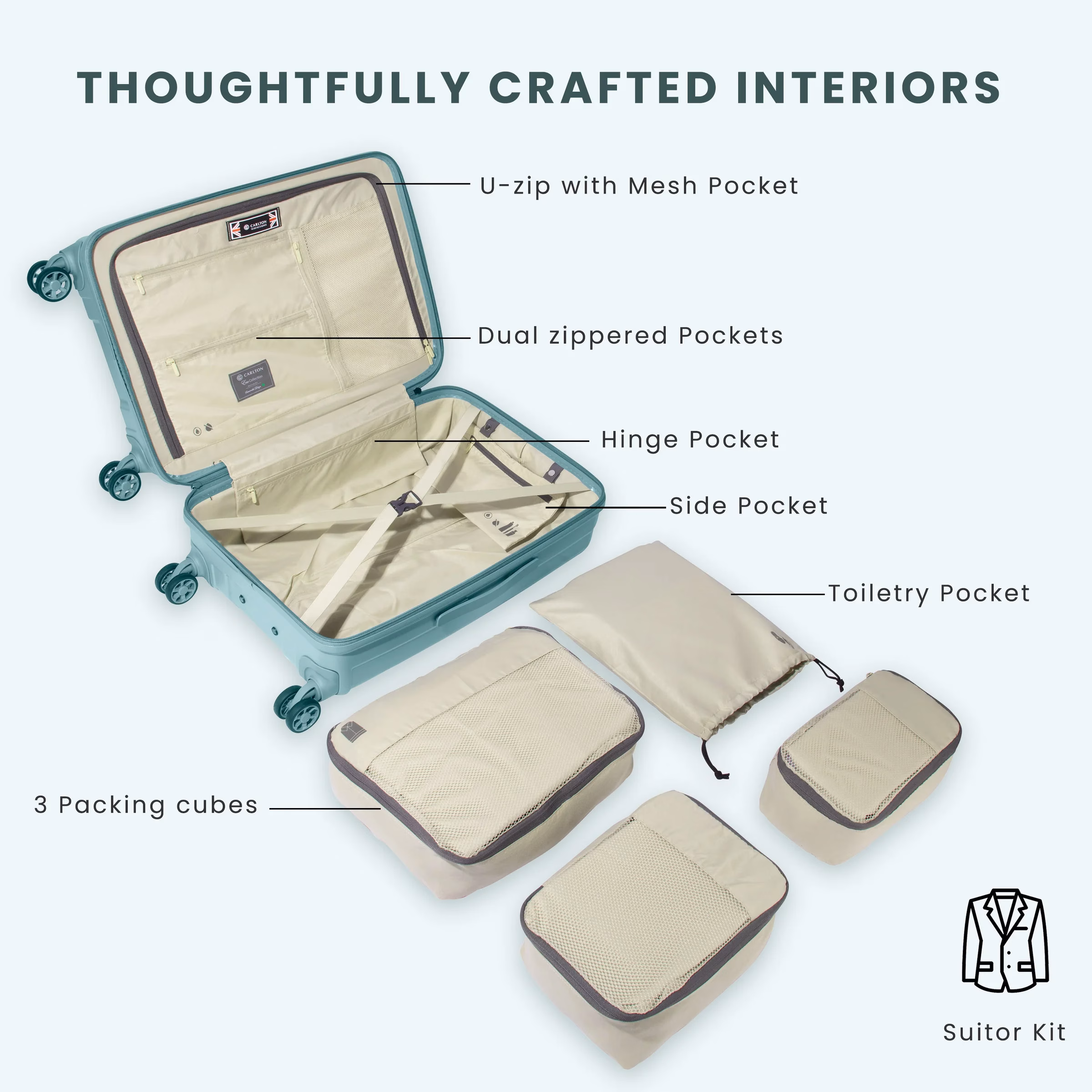 Buy Green Yorkshire Carlton Soft Trolley Medium (69cm) Online by CARLTON - Baginnov carlton yorkshire