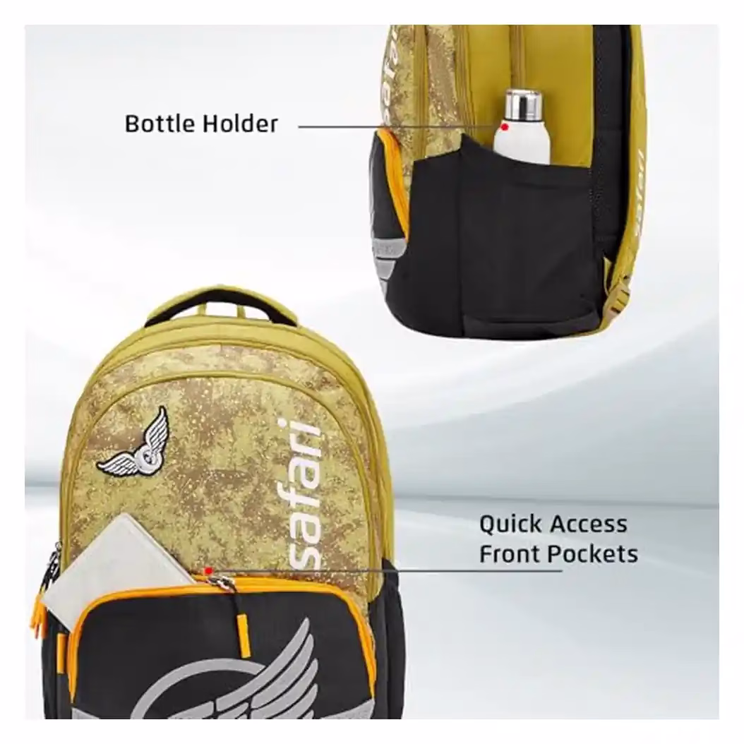 Safari Bonus Backpack with detachable sling bag, bottle holder, and spacious compartments. - Baginnov Buy Safari Bonus Backpack