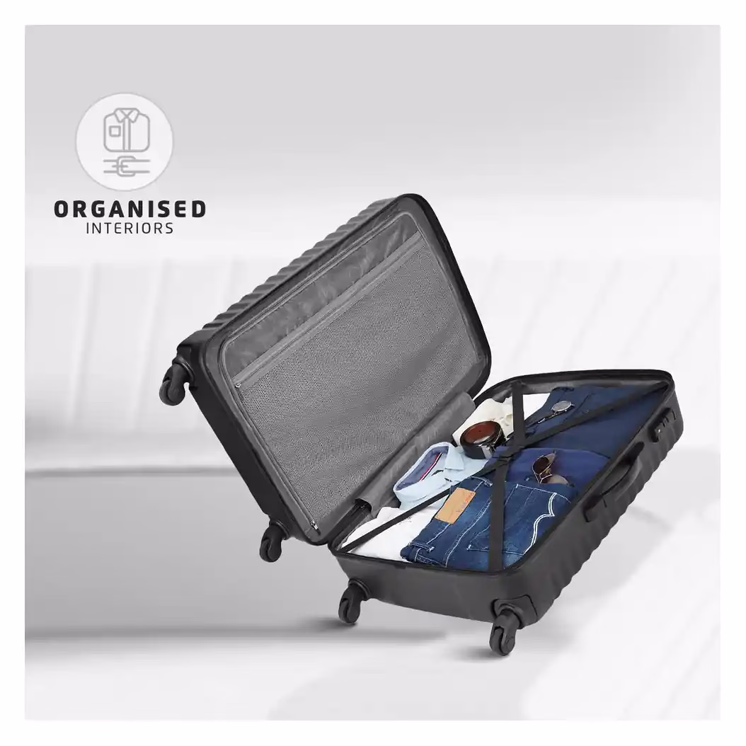 Lightweight Safari Aerodyne Cyan Trolley Bag with TSA Lock and 360° Wheels. - Baginnov Safari Aerodyne Trolley