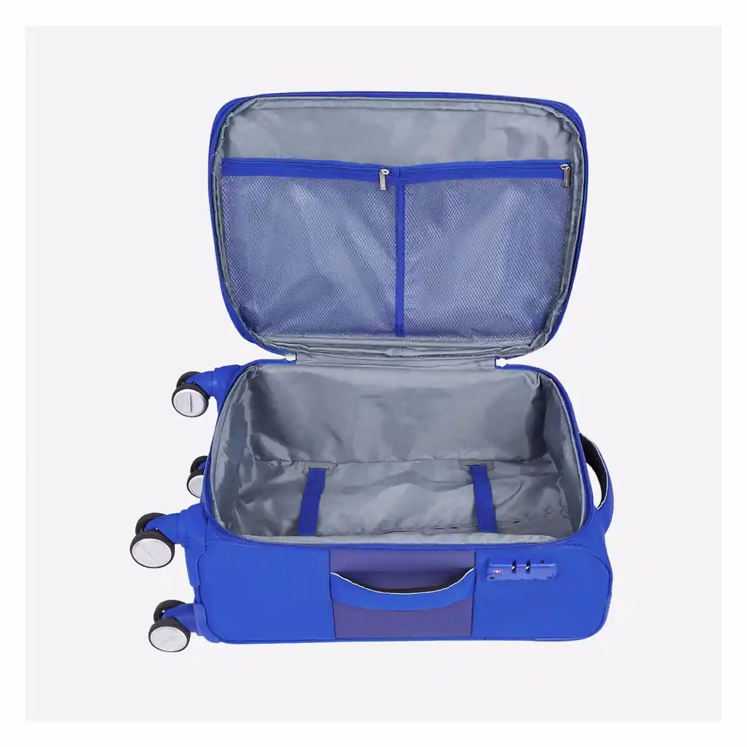 Safari Jetsetter Blue Trolley Bag with TSA Lock and Dual Wheels. - Baginnov Safari Jetsetter Trolley