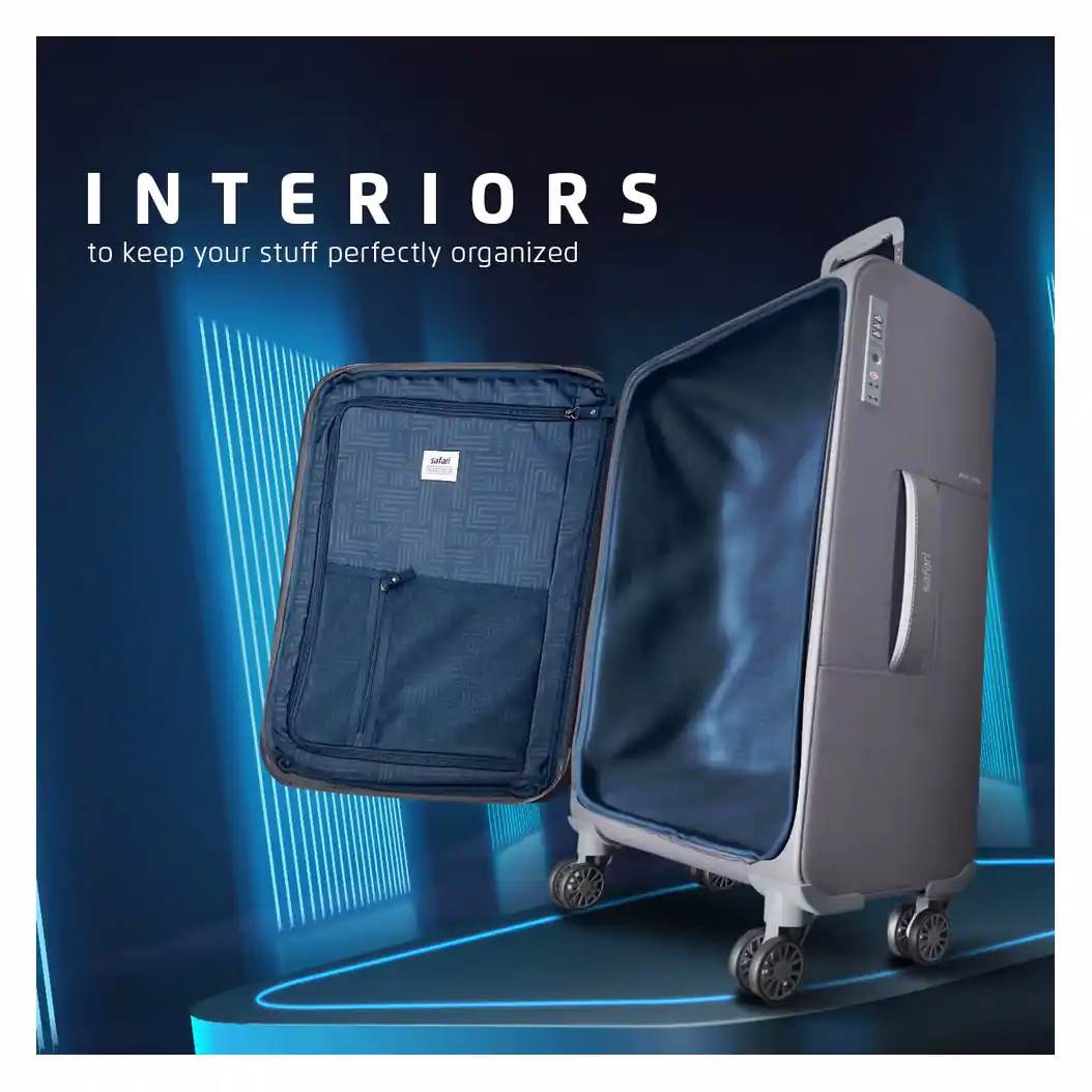 Lightweight Safari Airpro Trolley Bag with TSA Lock and Dual Wheels. - Baginnov Safari Airpro Trolley