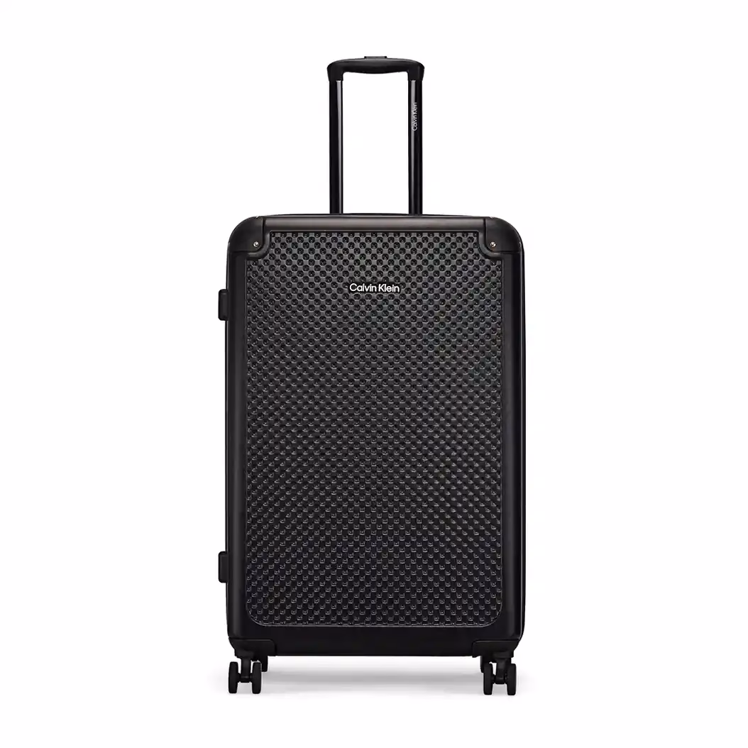 Black (large) Calvin Klein CHECK Hard Cabin Luggage - Baginnov Calvin Klein CHECK