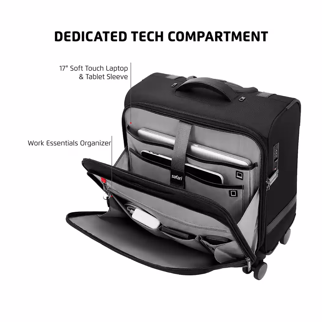 Safari Falcon Laptop Trolley Bag with TSA Lock and Dual Wheels. - Baginnov Safari Falcon Trolley