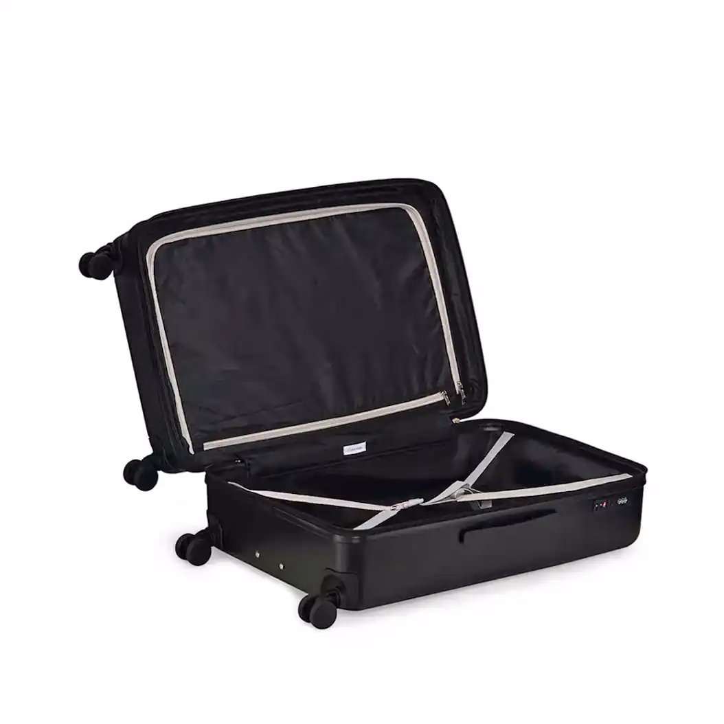 Black (large) Calvin Klein CHECK Hard Cabin Luggage - Baginnov Calvin Klein CHECK