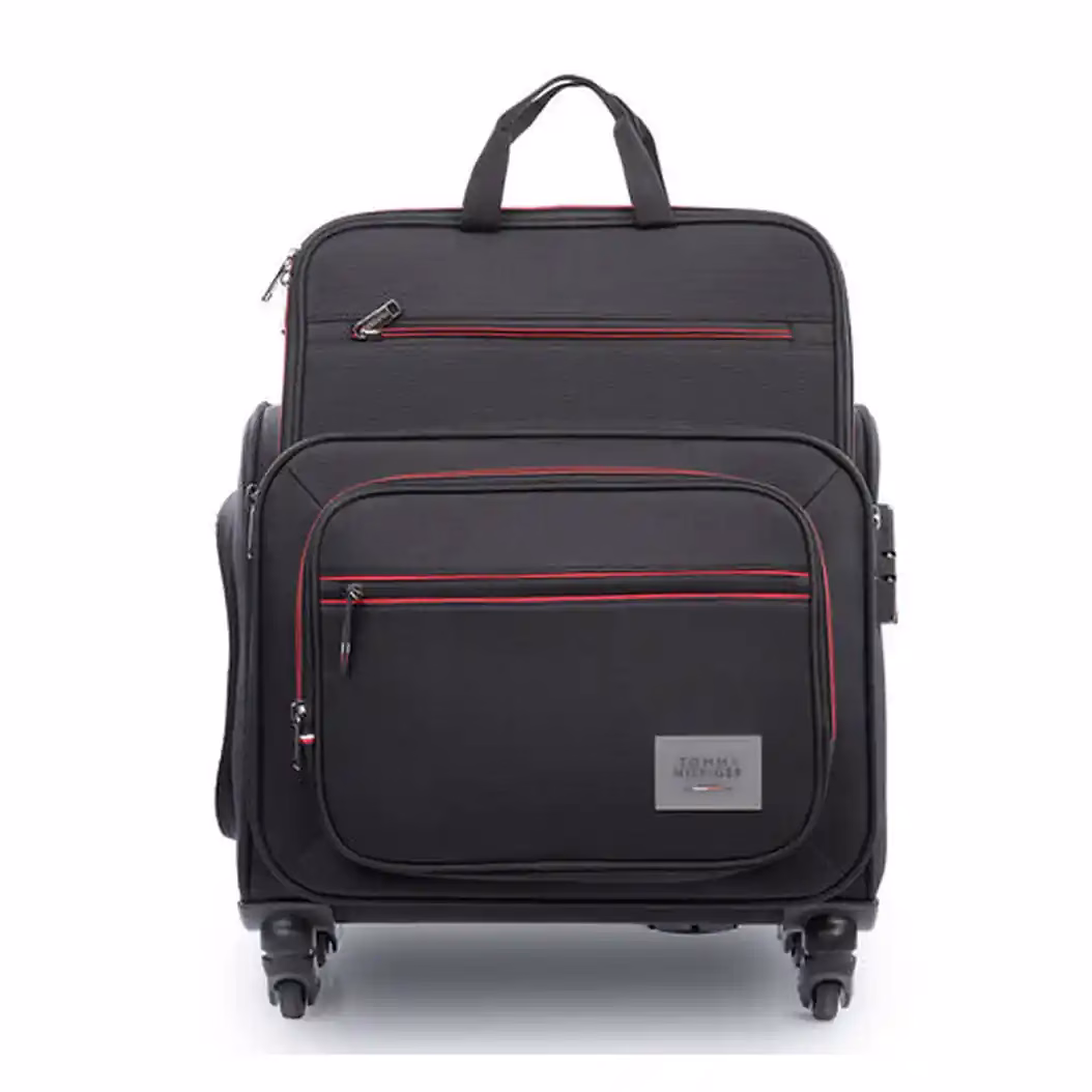Tommy Hilfiger Taylor business trolley with a TSA lock, laptop sleeve, and 360° wheels for effortless travel. - Baginnov Tommy Hilfiger Taylor