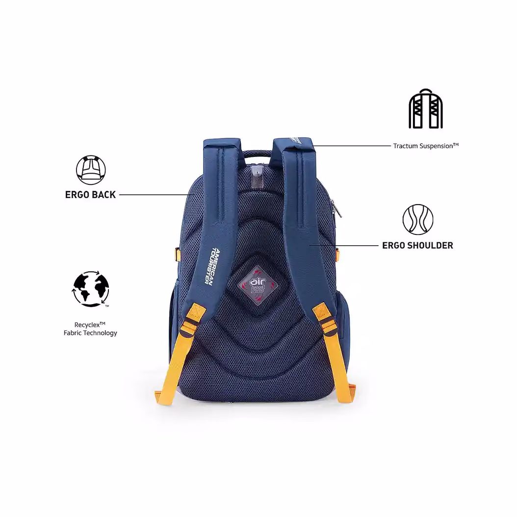 Buy American Tourister BRETT 3.0 Backpacks Online – Trendy & Durable Backpacks - Baginnov American Tourister BRETT 3.0 Backpacks in Navy/Grey