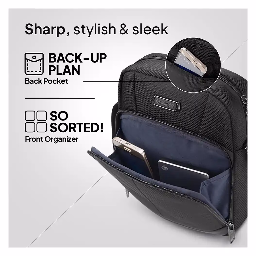 Buy American Tourister BASS Sling Bag Online – Trendy & Durable Backpacks - Baginnov American Tourister BASS Sling Bag in Black