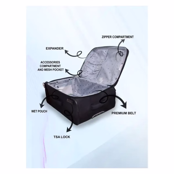 It Luggage Reptilian Soft Trolley in Black