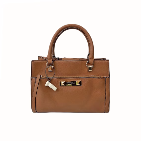 Guess MAZIKEEN SATCHEL Hand Bag in COGNAC