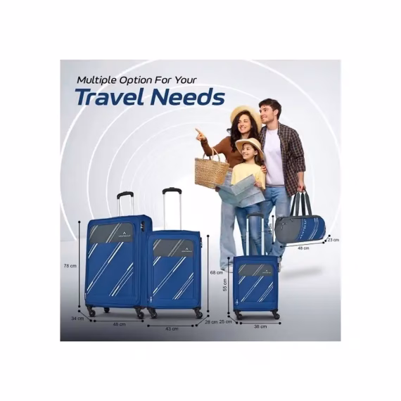 Aristocrat Hexa Soft Trolley in Navy Blue