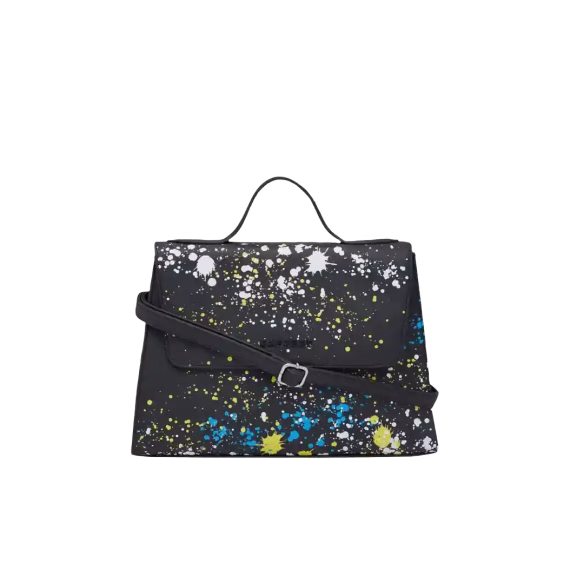 Caprese SPLASH SATCHEL MEDIUM Hand Bag in Black